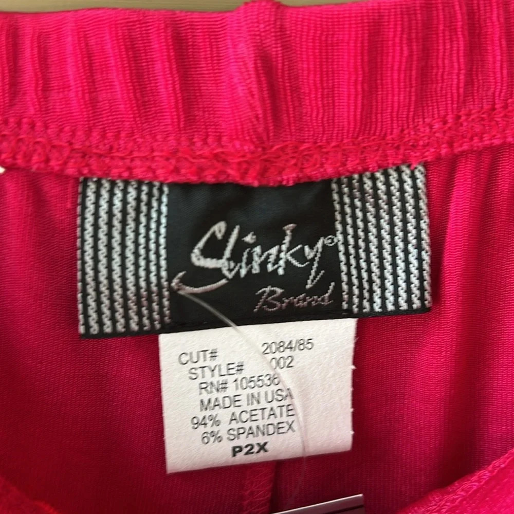 Slinky Brand New w Tag Hot Pink Wide Leg Travel Pants Pull On Stretchy P2X - Picture 3 of 6